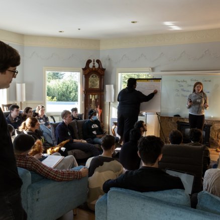 Students in a group discussion